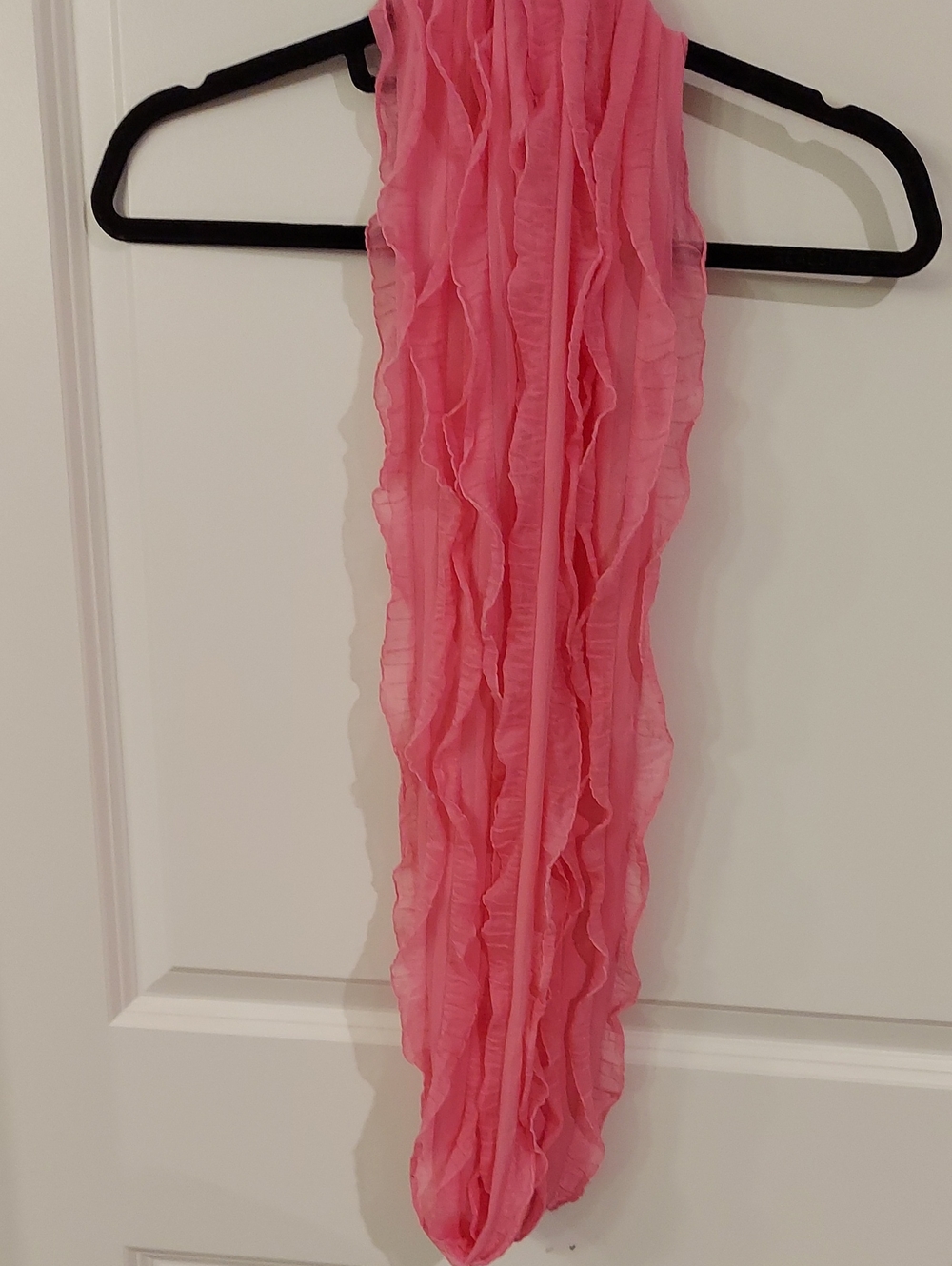 Women’s Ruffled Pink Scarf - Lightweight Fashion Accessory